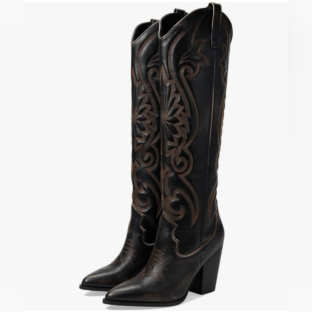 Steve Madden Lasso Distressed Knee High Western Boot. New. Never Worn. Size 8.5.